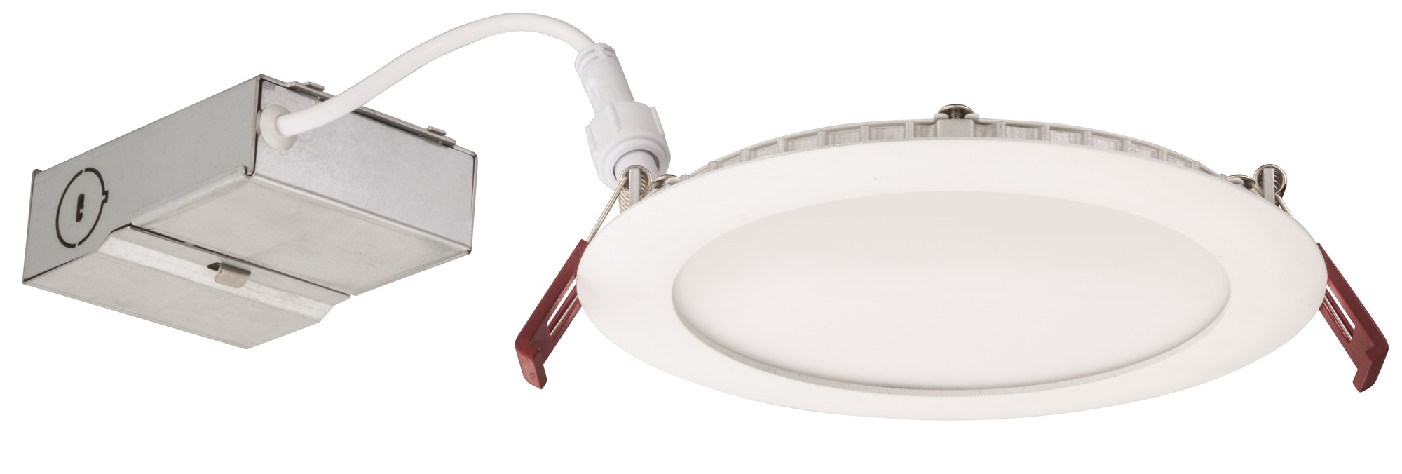 6" wafer-thin LED downlight, Adjustable, Round, LED, Switchable White, 90 CRI, Matte black
