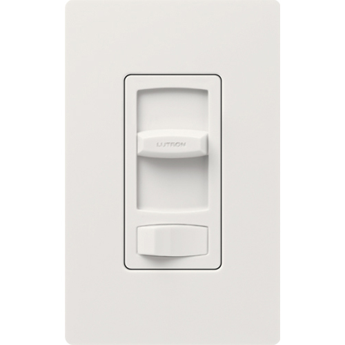 Skylark Contour Reverse-phase Dimmer with on/off switch, CFL/LED (Screw-based), Incandescent/Halogen, Electronic Low-voltage, 3-way/single-pole, 250W CFL/LED or 500W inc/hal/ELV in white