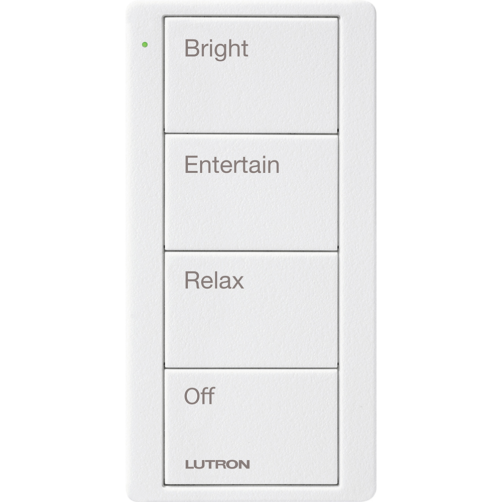 Pico Wireless Control, 4-button, 434 MHz, scene control of lights, any room engraving, in snow