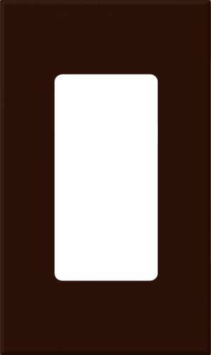 Nova T single-gang wallplate, small opening, no fins broken, in brown