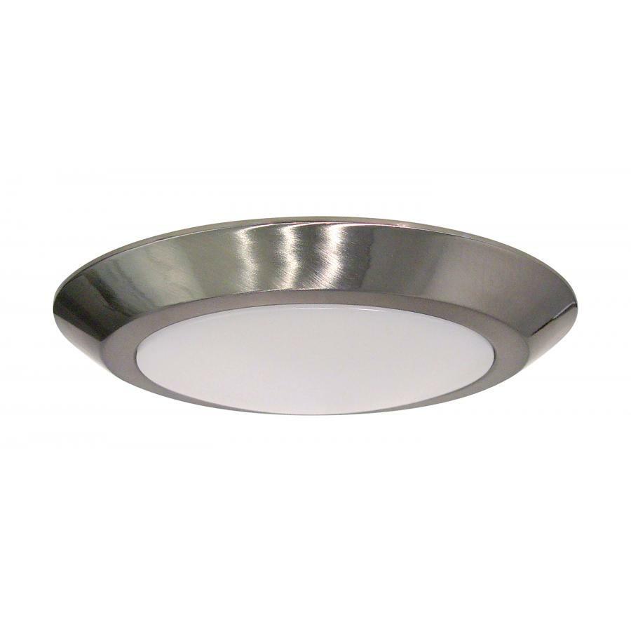 10" LED Flush Mount Fixture - Disk Light - Brushed Nickel Finish - 3000K
