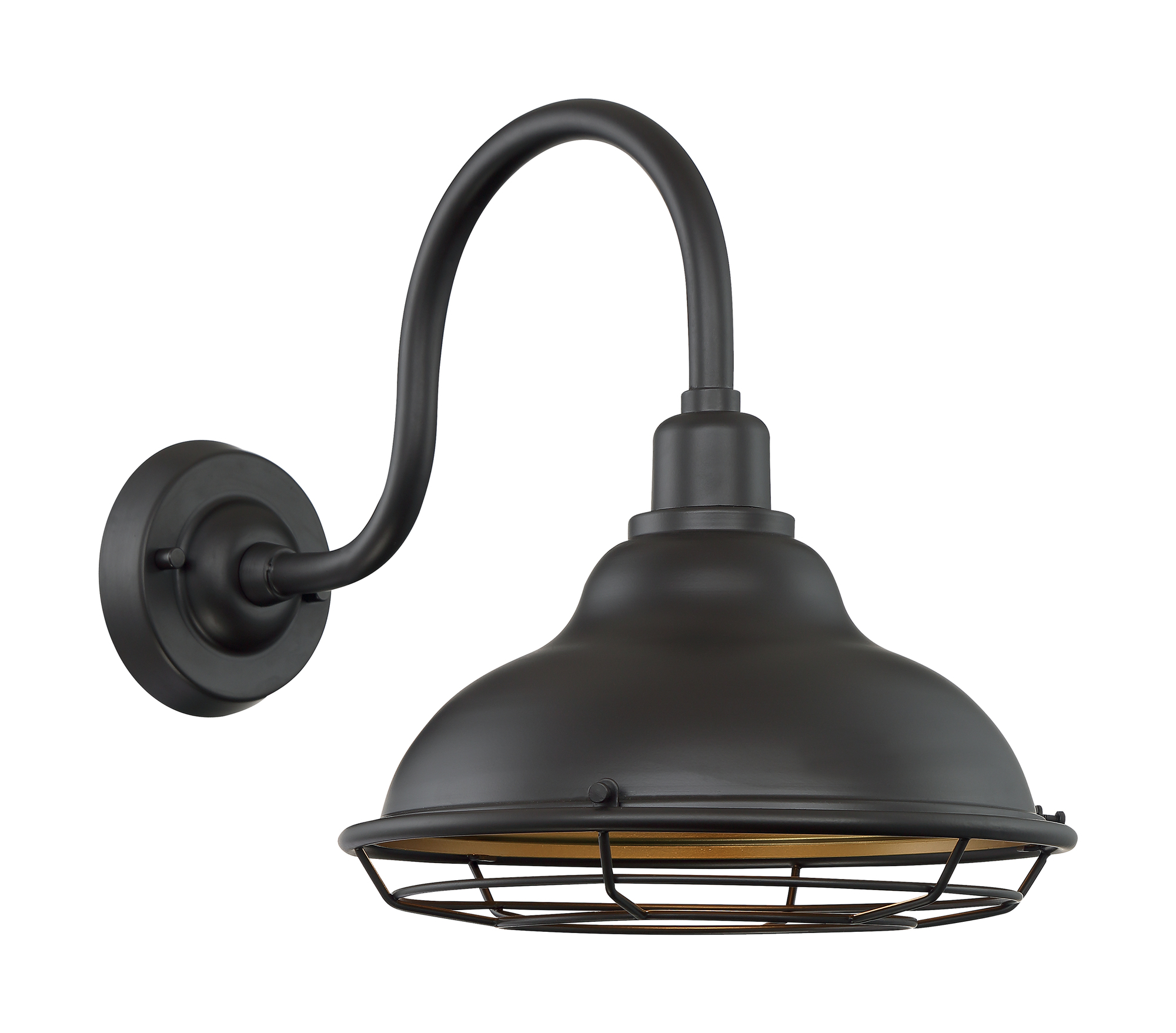 Newbridge 1-Light Large Outdoor Wall Sconce Fixture - Dark Bronze Finish with Gold Accents