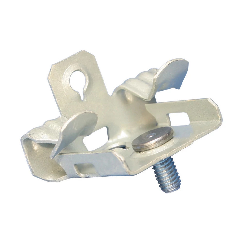 Hammer-On Flange Clip, Bottom Mount with Stud, Spring Steel, 1/8"1/4" Flange