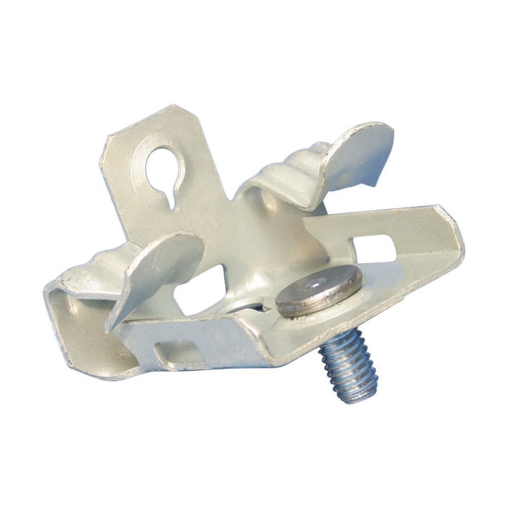 Hammer-On Flange Clip, Bottom Mount with Stud, Spring Steel, 9/16"3/4" Flange
