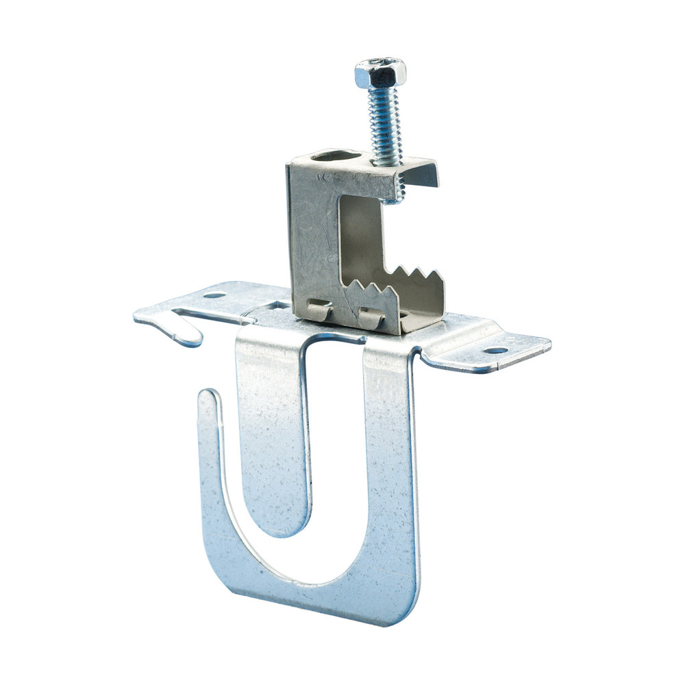 MC/AC Cable Support Bracket with Spring Steel Beam Clamp, 14-3 to 10-2 MC/AC, 4 Cable, 1/8"?1/2" Flange
