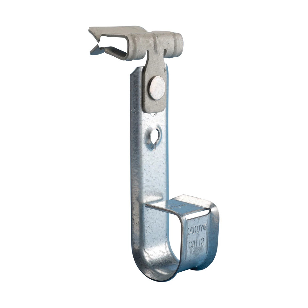 nVent CADDY Cablecat J-Hook with Hammer-On Flange Clip, Steel, Spring Steel, 3/4" dia, 1/8"1/4" Flange