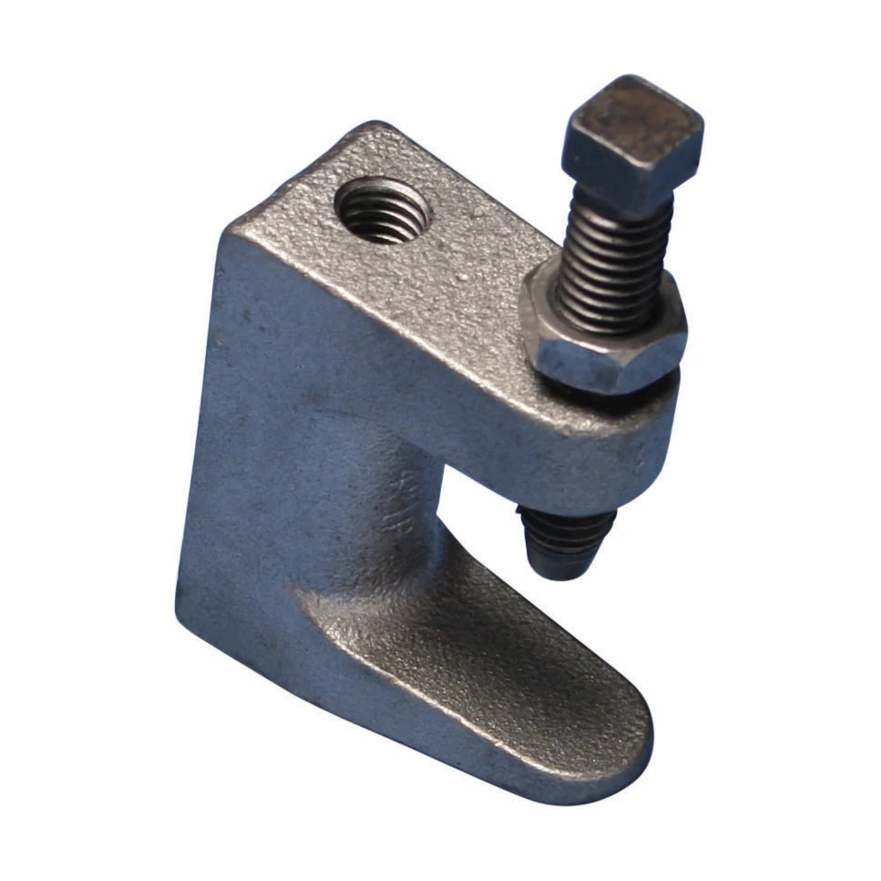 310 Universal Beam Clamp, Thick Flange, Plain, 1/2" Rod, 1 1/4" Max Flange