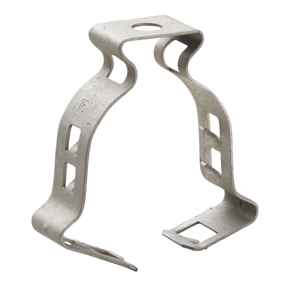 Snap Close Conduit/Pipe Clamp, Spring Steel, 3/4", 1" EMT, 3/4", 1" Rigid/Pipe, 9/32" Hole, Plain