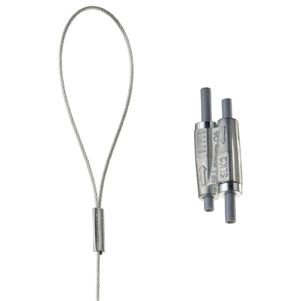 Tool-free 1.5mm Wire Rope Hanger Kit with Loop End-Fitting - 6.6' Long - 44LB