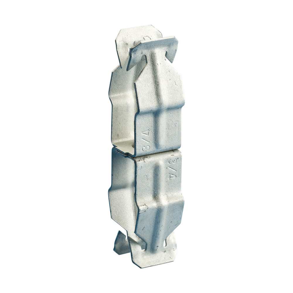 Push In Conduit to Conduit Clamp, 1/2" EMT1, 1/2" EMT2, 0.709"0.866" OD1, 0.709"0.866" OD2