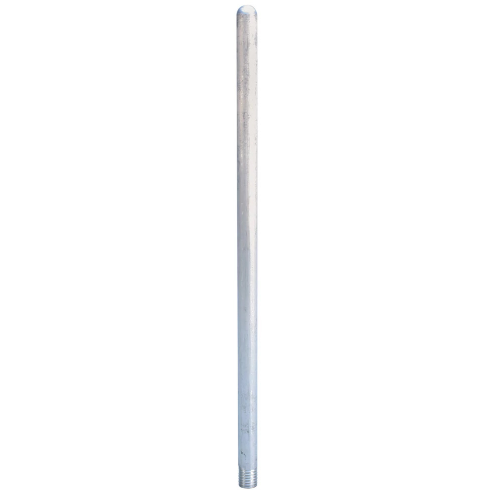 Air Terminal, Imperial Thread, Aluminum, 1/2" dia, Blunt, 24"