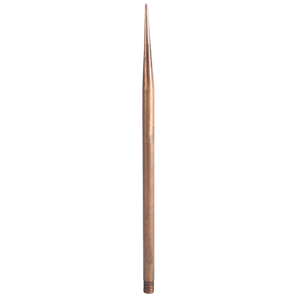 Air Terminal, Imperial Thread, Copper, Bare, 5/8" dia, Sharp, 48"