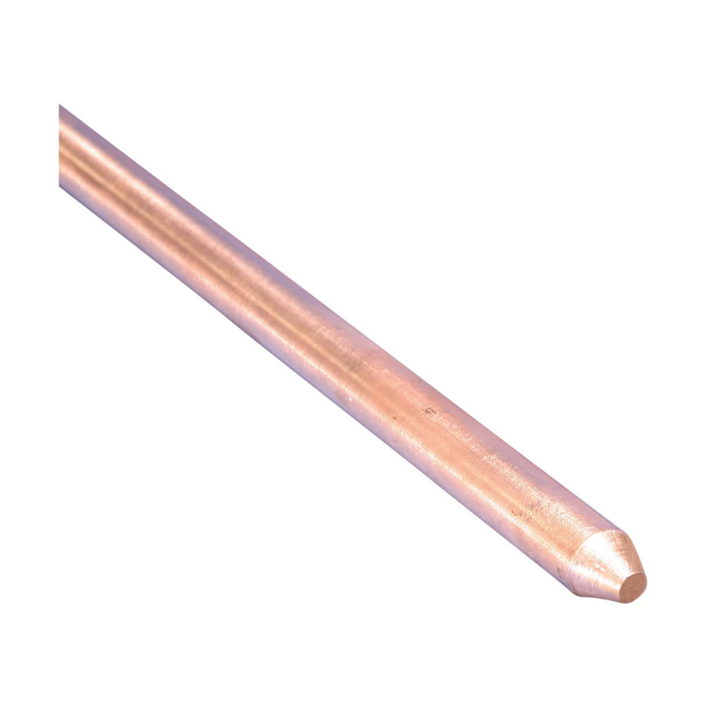 Solid Copper Ground Rod, Pointed, 3/4" dia, 10'