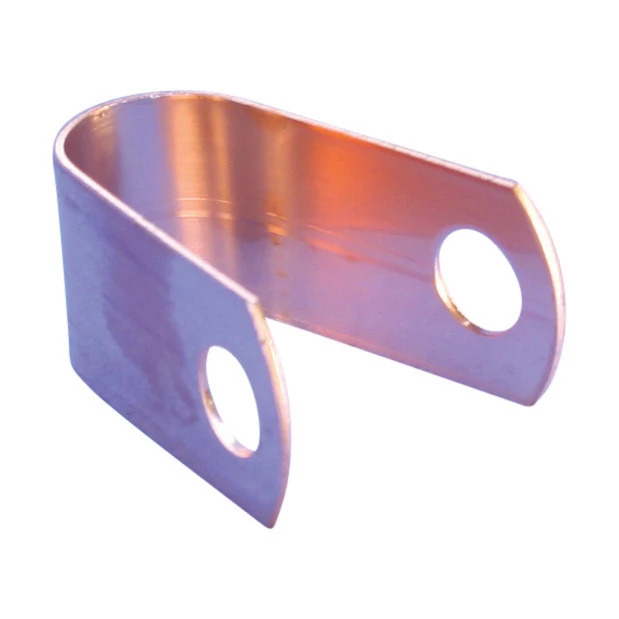Single Hole Cable Strap, Copper, 0.5" OD