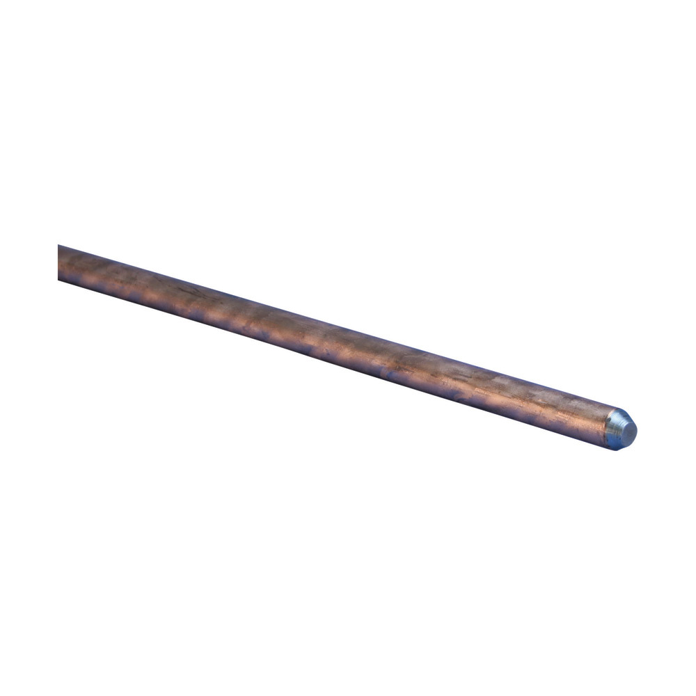 Copper-Bonded Ground Rod, Pointed, 3/4" dia, 8', 13 mil Plating, 10 lb