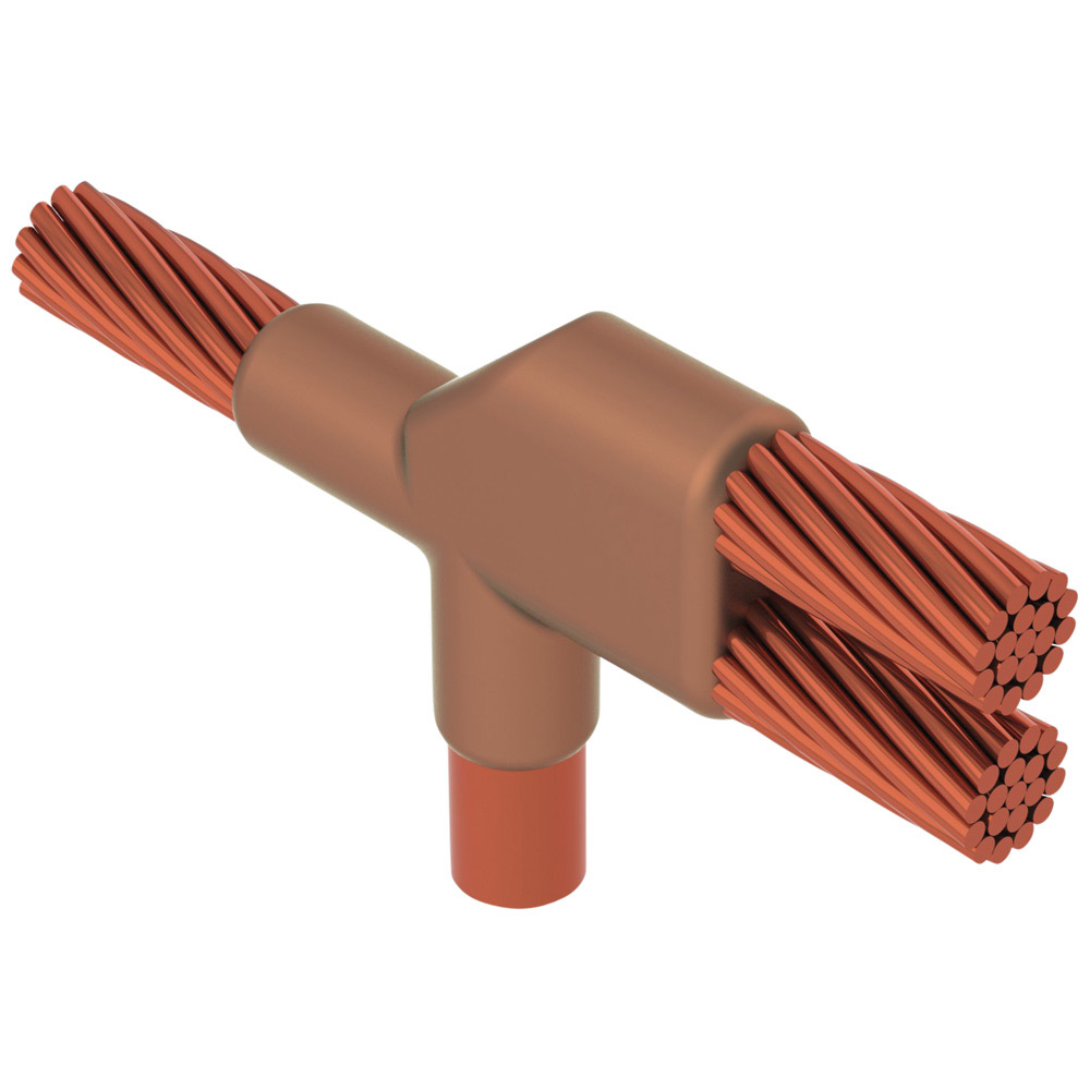 Cable to Cable to Ground Rod or Other Rounds, Copper-bonded, NC, 3/4" dia, 3/0 Concentric