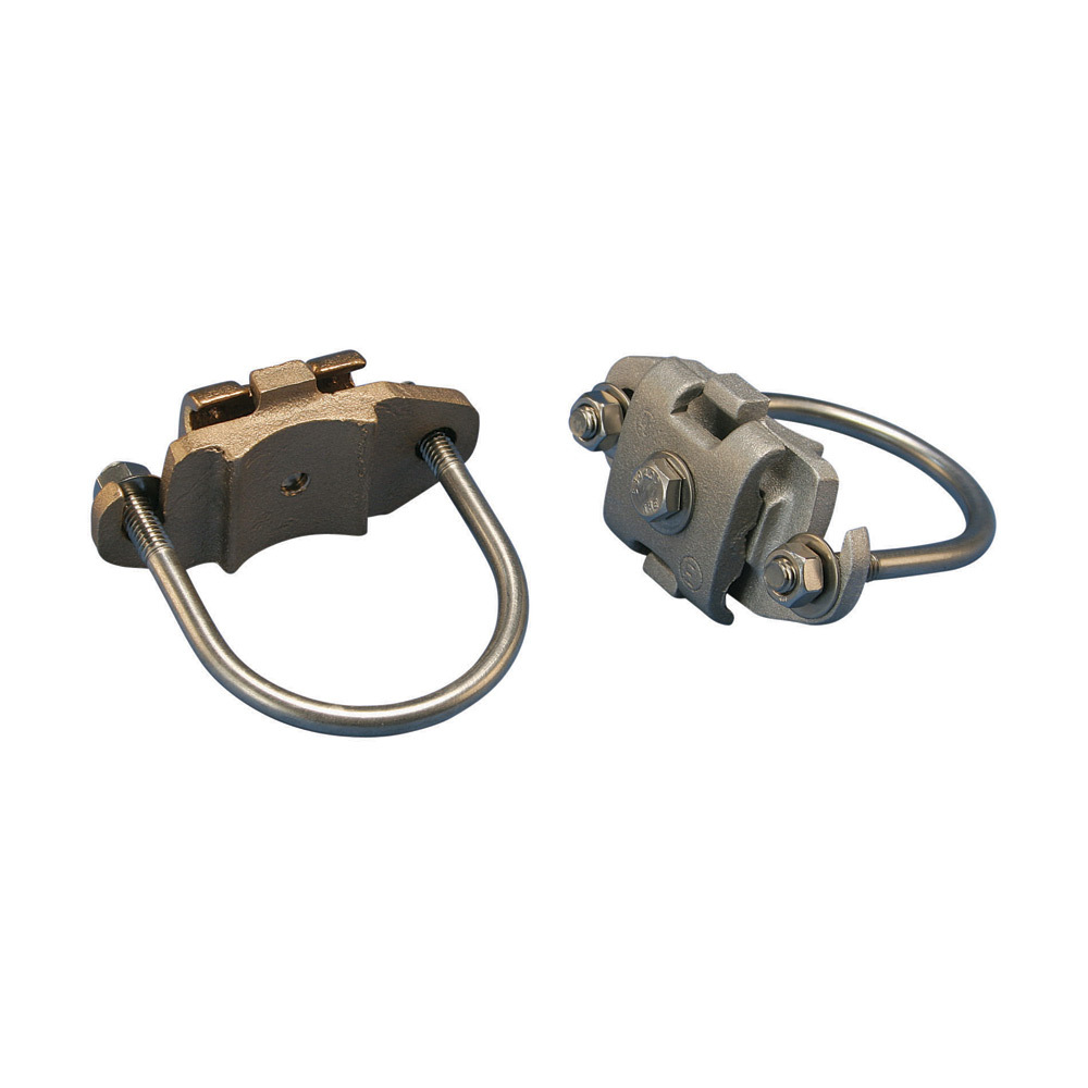 Notched Cast U-Bolt Pipe Clamp, Brass, Bare