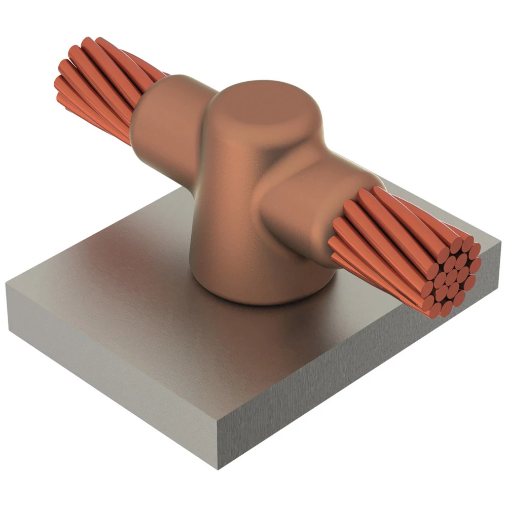 Cable to Steel, HT, Steel Pipe or Flat Surface, 4/0 Concentric, 24" Min Pipe