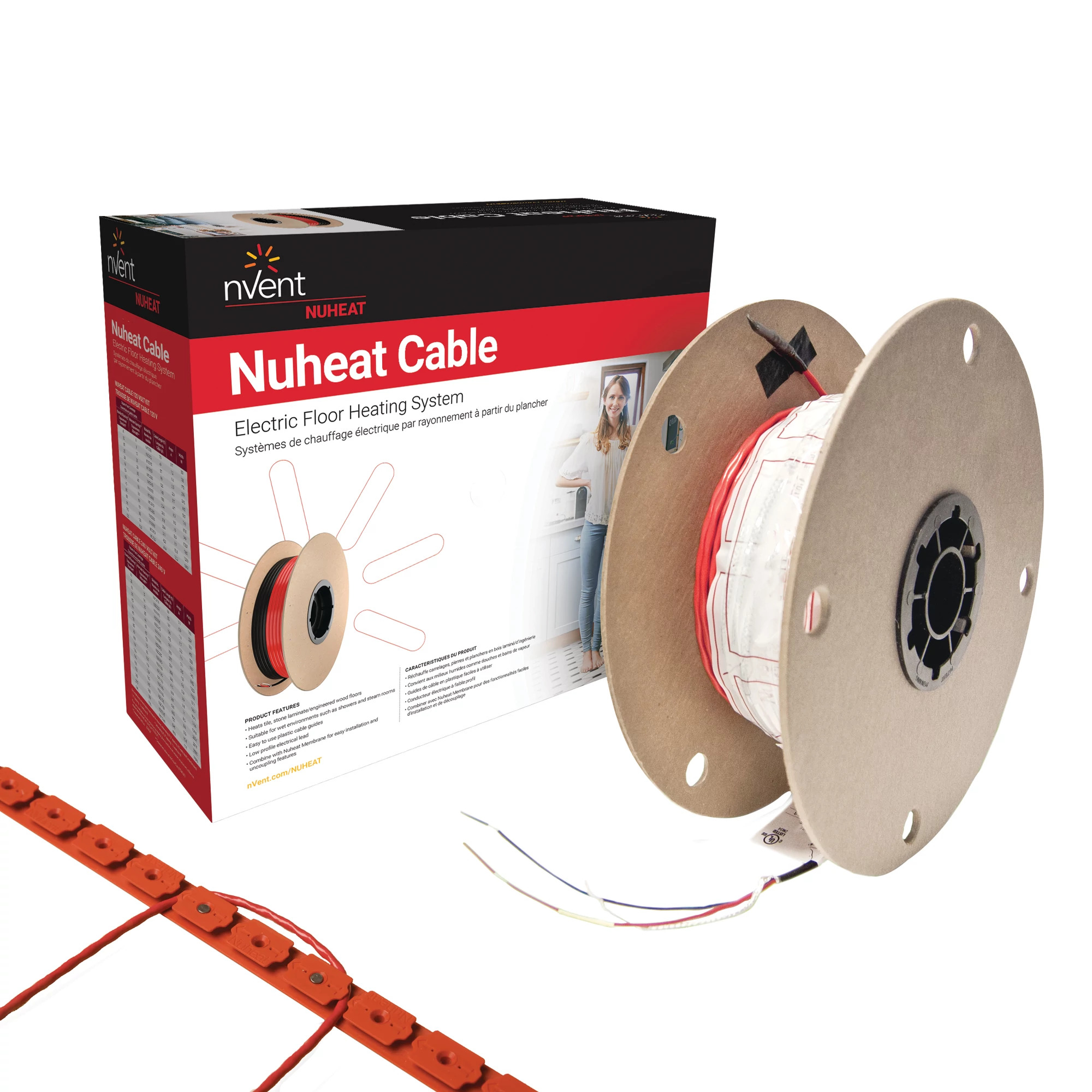 Nuheat cable, 240 V, 65 sq. ft., 3.1 Amps. Cable length 250'