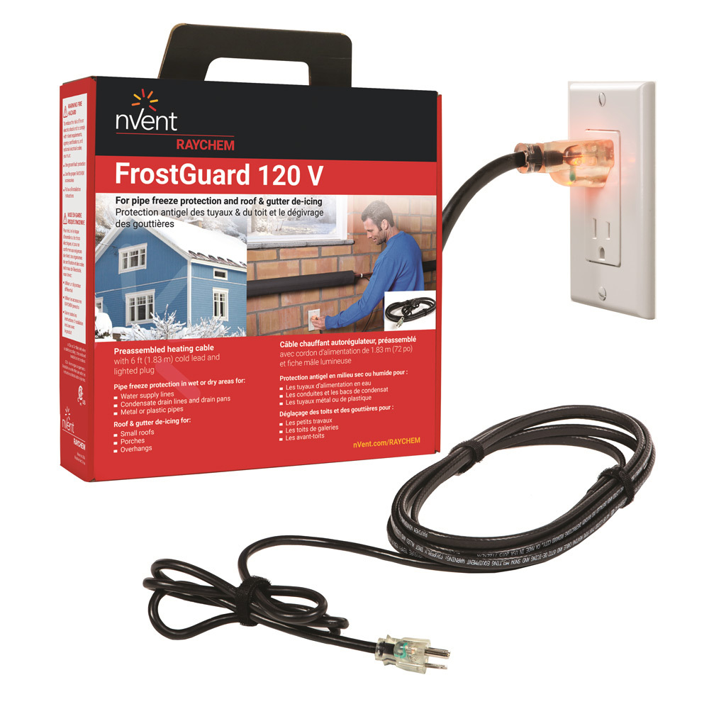 FrostGuard preassembled Self-Regulating Heating Cable, 120 V, 6 ft
