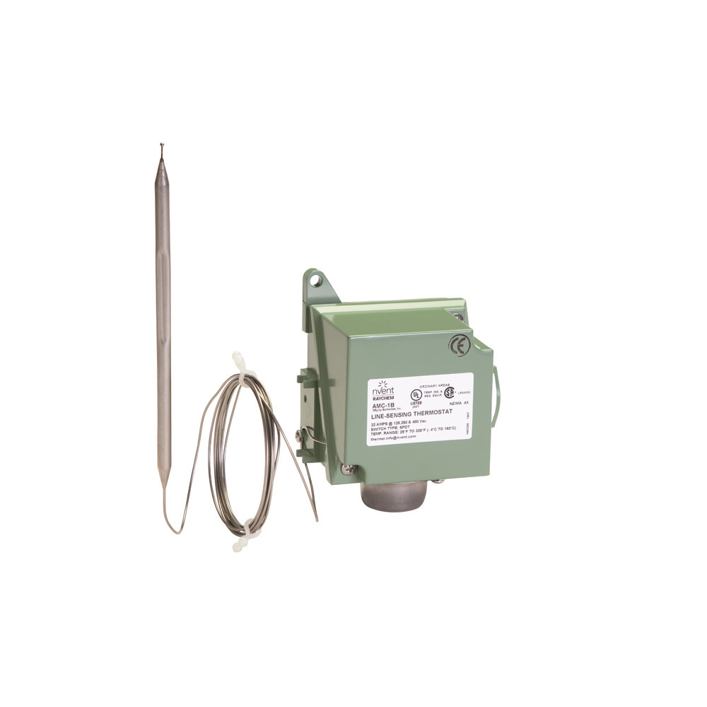AMC-1B Line Sensing Mechanical Thermostat, 25 to 325F, 22 A up to 480 V
