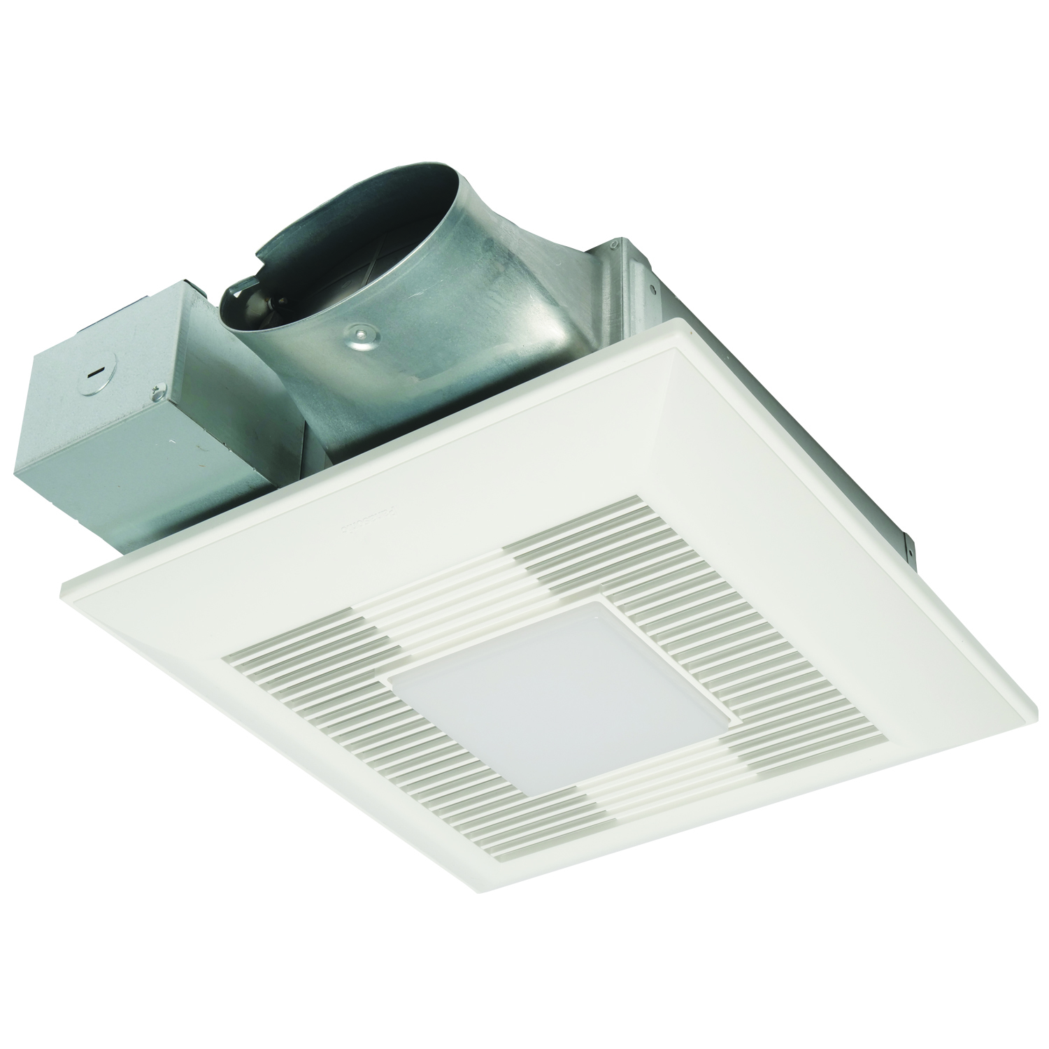 Fan/LED light with ECM Motor and Pick-A-Flow 80 or 100 CFM, Built-in Multi-Speed, ceiling or wall mount, 3-3/8" housing depth (LED chip panel incorporates night light).