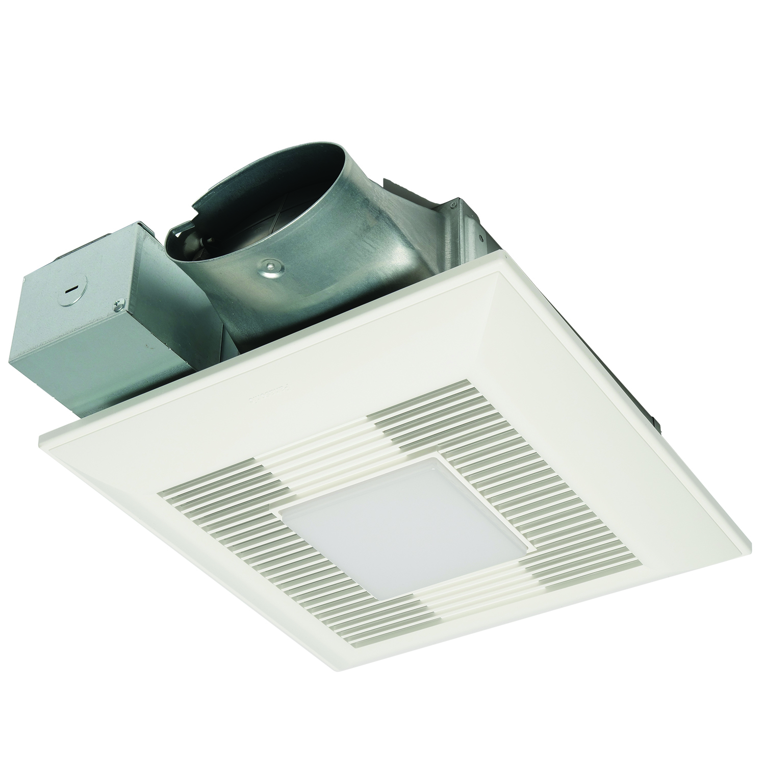  Fan/LED light with ECM Motor and Pick-A-Flow, 50, 80 or 100 CFM, Built-in Condensation Sensor (LED chip panel incorporates night light). 