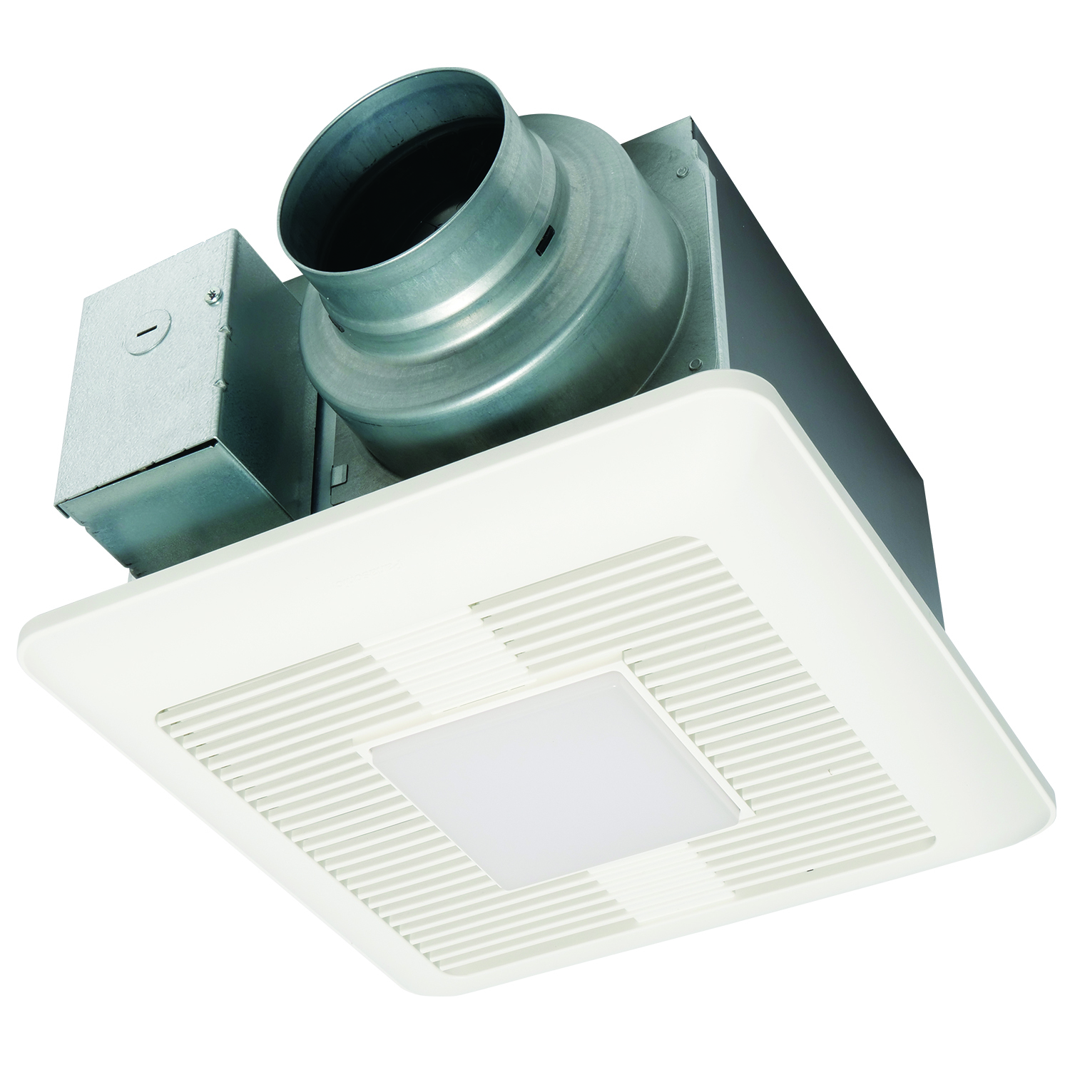 Fan/LED light with ECM Motor and Pick-A-Flow 50, 80 or 110 CFM (LED chip panel incorporates night light). 