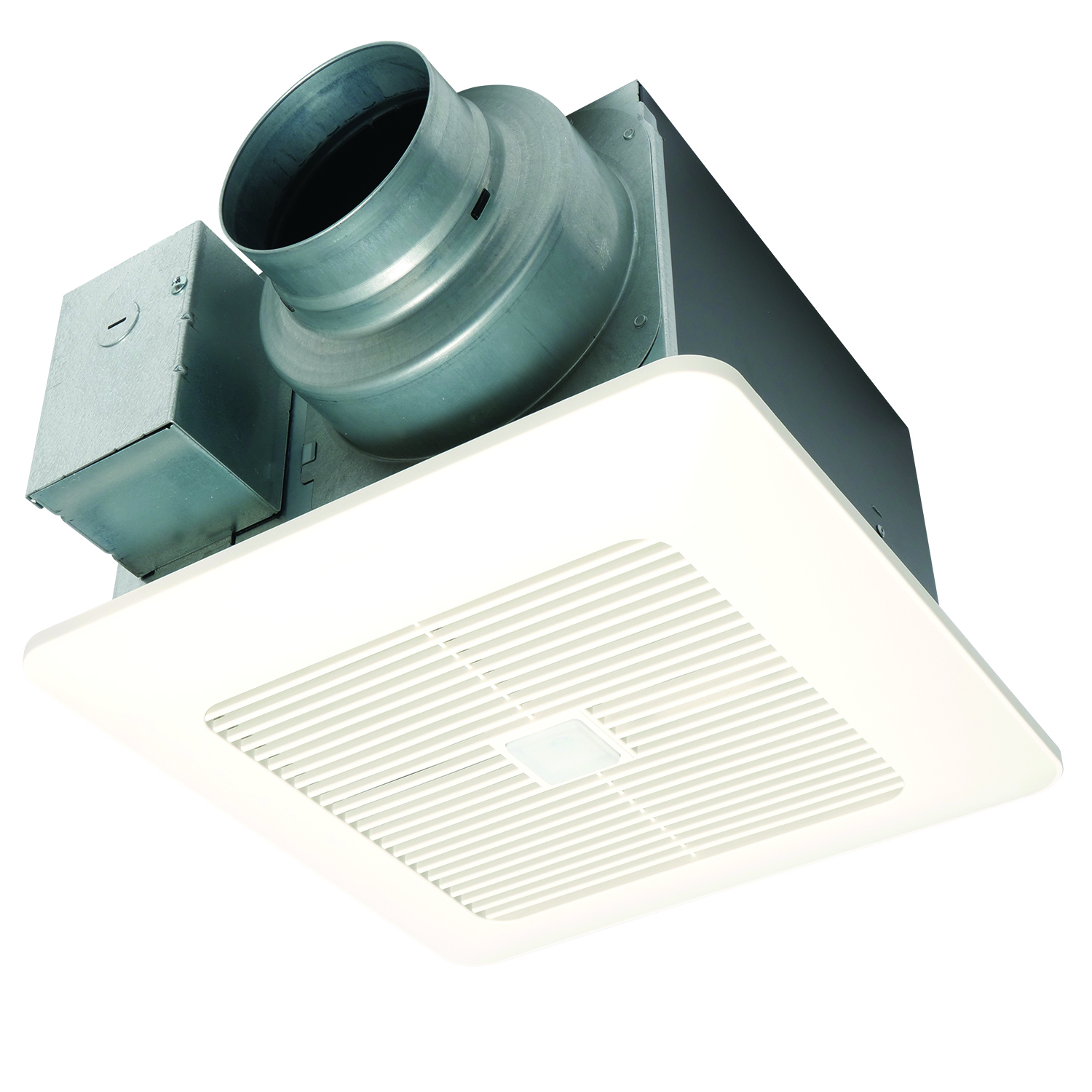 Fan with ECM Motor and Pick-A-Flow 50, 80 or 110 CFM, built-in dual motion and humidity sensors. 