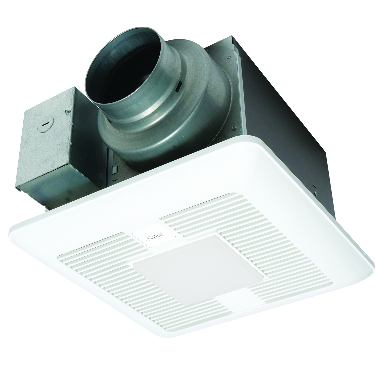 Fan/LED Light with ECM Motor and Pick-A-Flow 50, 80 or 110 CFM (LED chip panel incorporates night light). 