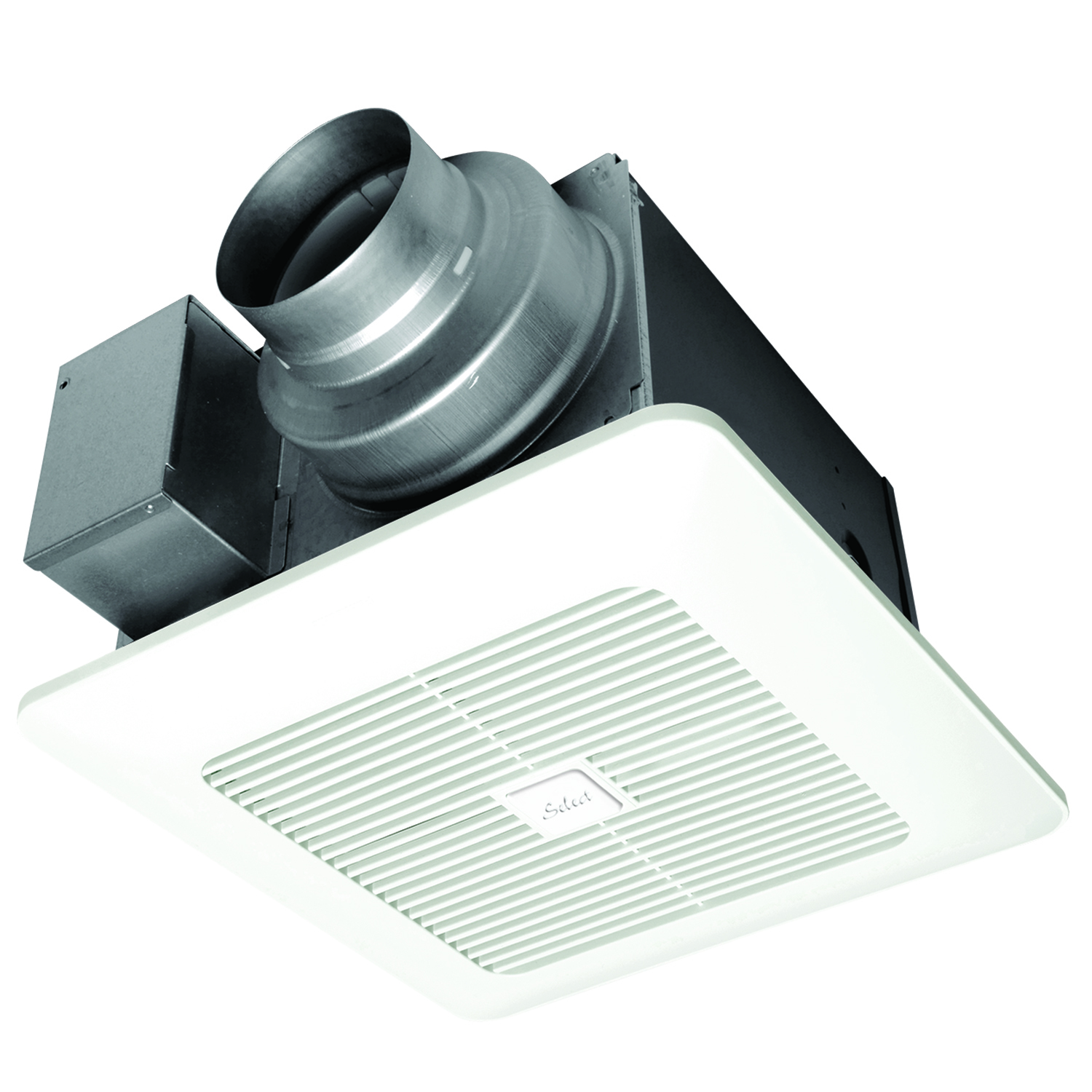 Fan with ECM Motor and Pick-A-Flow 50, 80 or 110 CFM, pre-installed multi-speed module. 