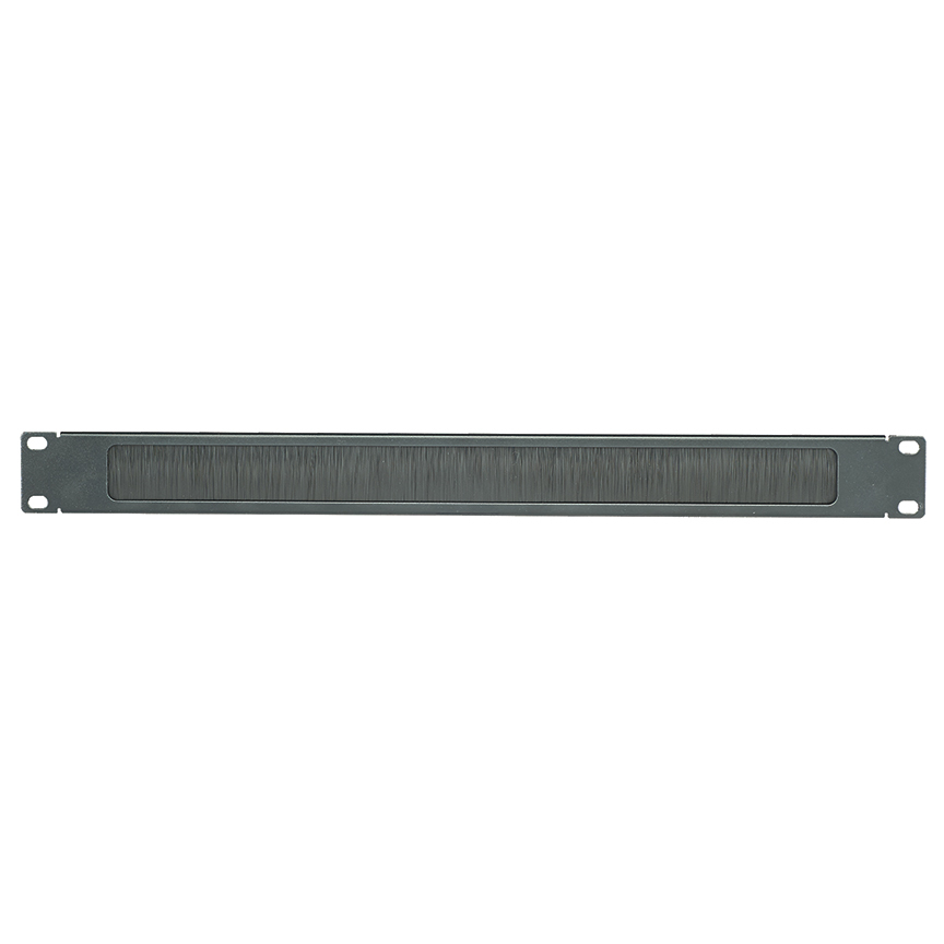 Blanking Panel with Brush Seal Pass-Through 1 RU, Black