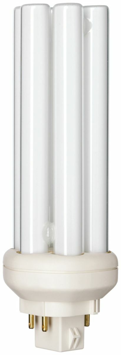Low mercury, energy savings. Extend your relamp cycles and reduce your maintenance costs with 12,000 hours rated average life (3 hrs per start) and 20,000 hours rated average life (12 hrs per start).;Better for the environment - only 1.4 mg of mercury per lamp.;More design flexibility - 25% shorter than PL-C lamps. Philips Linear Compact Fluorescent Lamps offer designers, specifiers and end-users new levels of efficiencies and versatility in sizes,configurations and application possibilities. With so many elegant fixtures available to complement their small size, high light output and advanced technology, Philips Energy Advantage lamps are fast becoming the preferred choice when maximum effciency and sleek design solutions are required. Temperature-independent lamp;Extended relamping cycles;Dimmable for application flexibility and energy savings;More design flexibility;Better for the environment;Available in 18,26,32,42, and 57 watts with 2700,3000,3500,and 4100 color temperatures Ideal for downlights in offices, hotels and retail environments