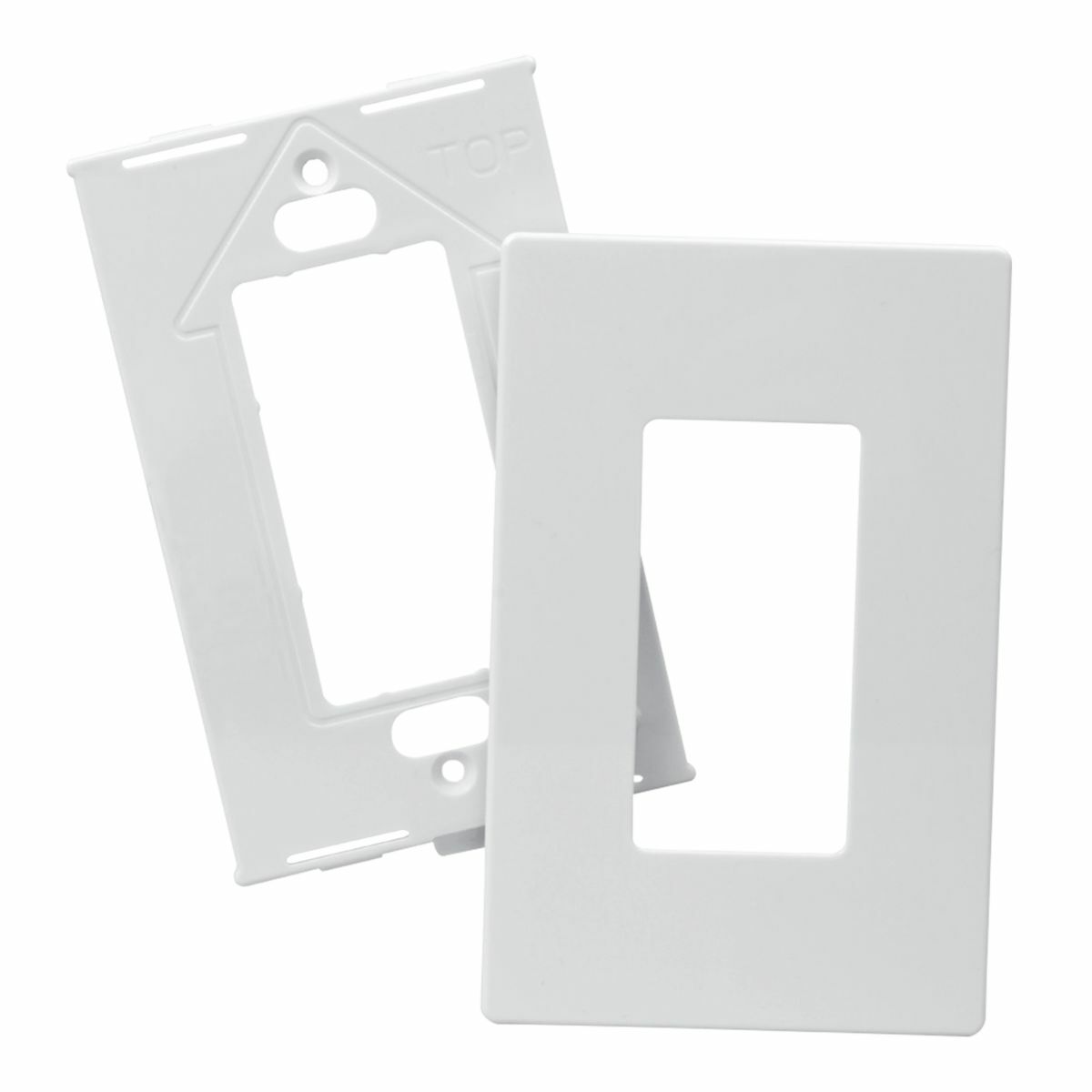 Eaton Screwless wallplate, Screwless, White, Decorator Cutout, Polycarbonate, Two- gang, Mid-size