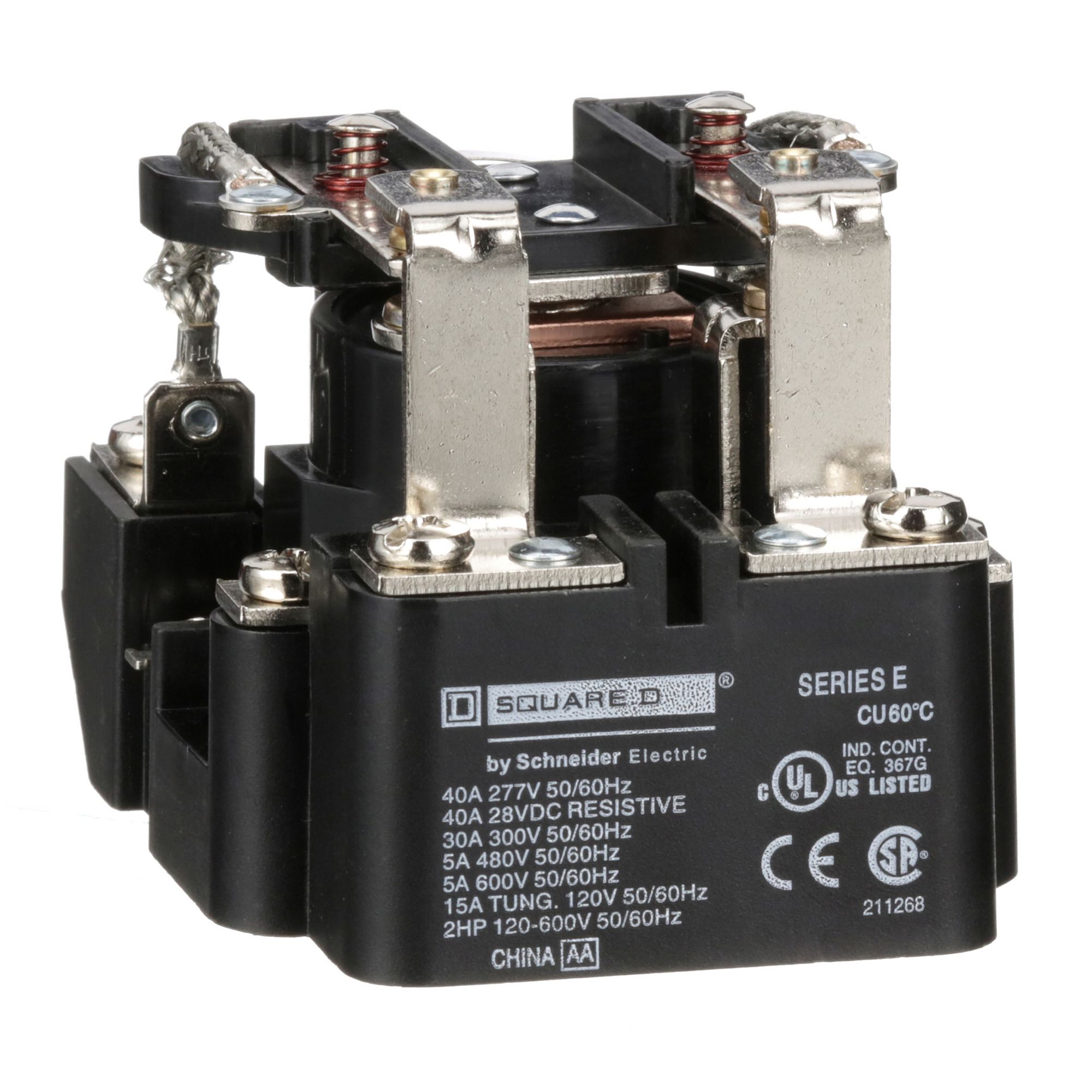 Power Relay, Type C, 1.5 HP, 30A resistive at 300 VAC, DPDT, 2 normally open and 2 normally closed contact, 120 VAC coil