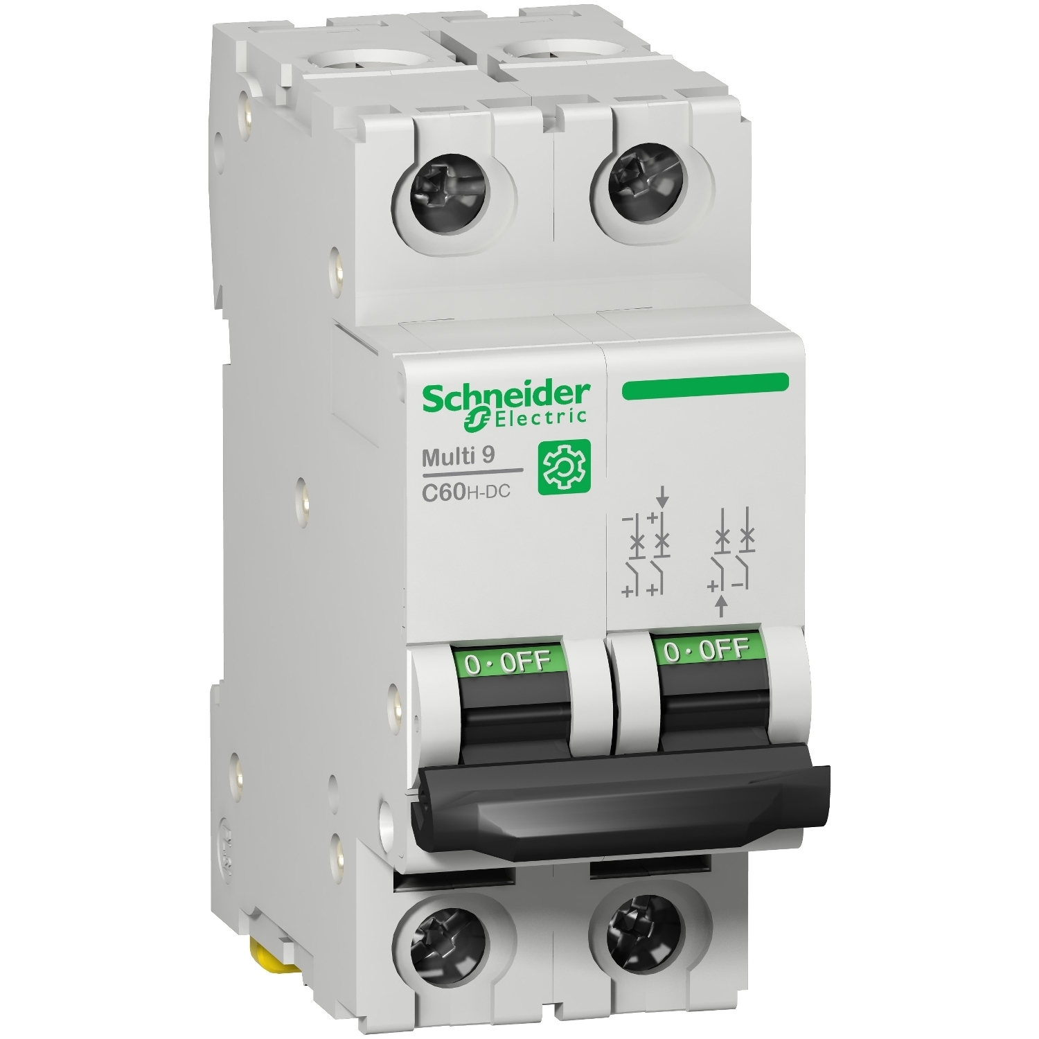 Miniature circuit breaker (MCB), Multi9 C60H-DC, 2P, 16A, C curve, 5kA (UL1077), 6kA (IEC/EN 60947-2)