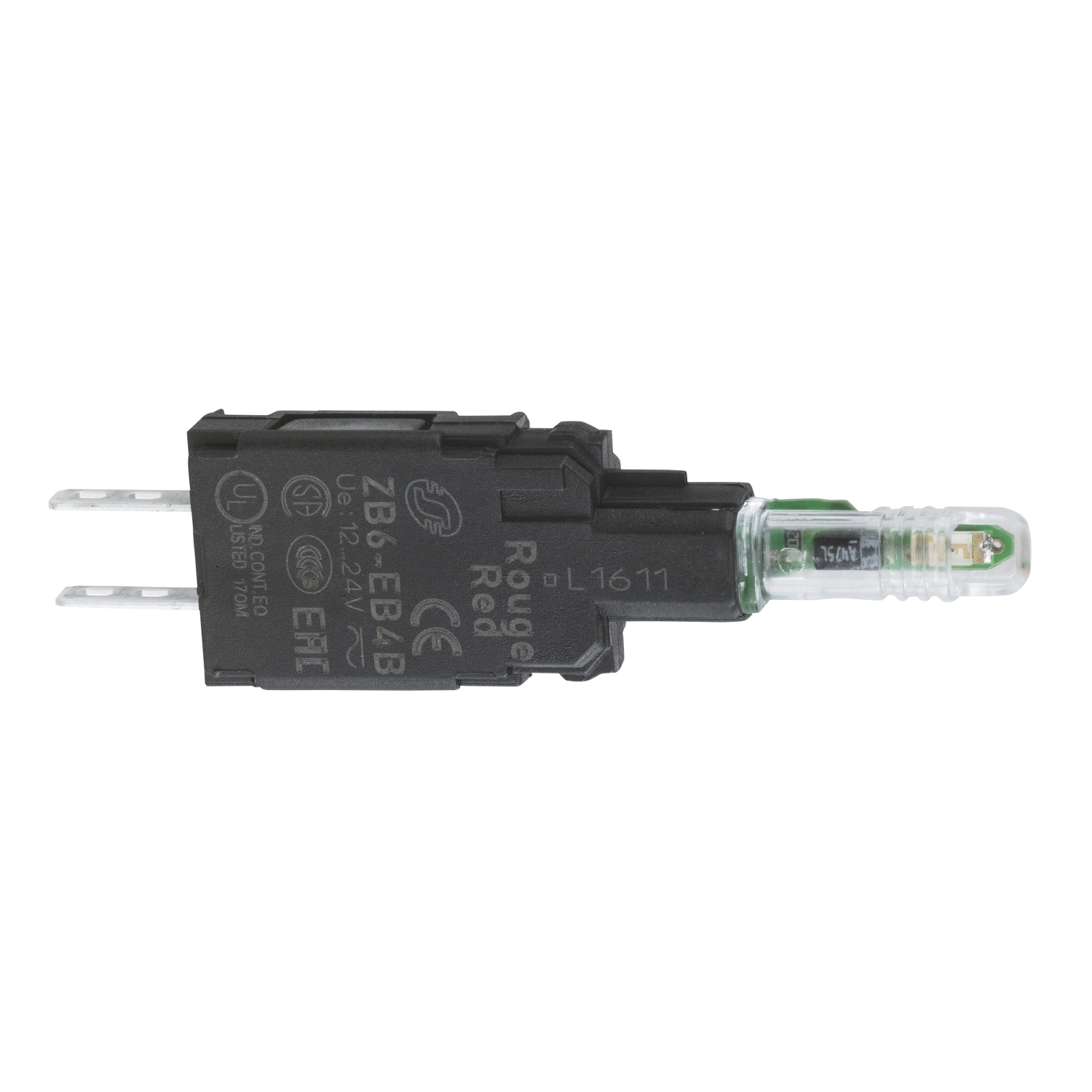 Complete body for pilot lights, Harmony XB6, white light block, with body/fixing collar, integral LED, 48?120V AC