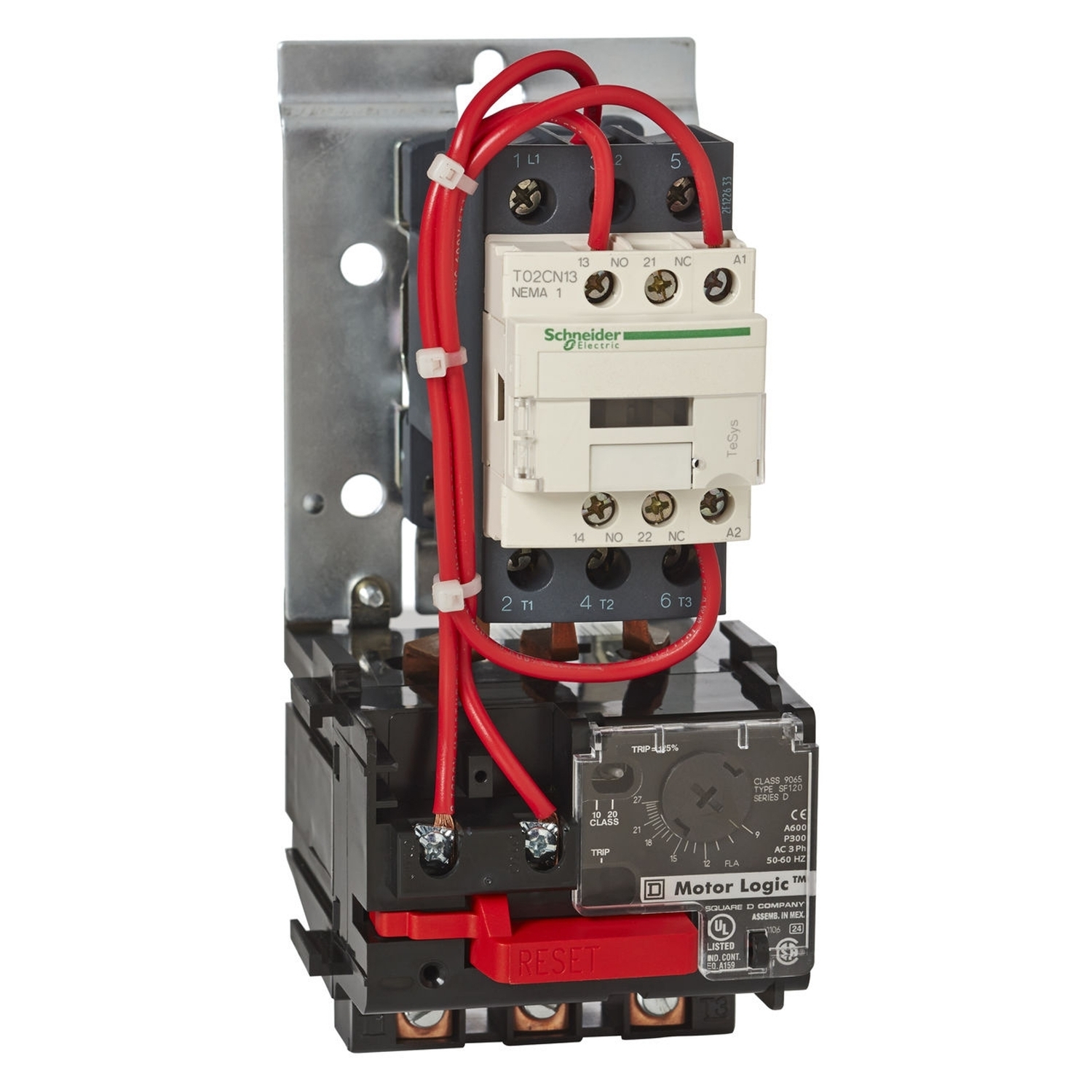 Motor Starter, TeSys NEMA, nonreversing, Size 0, 18A, 3 pole, HP rated, Motor Logic SSOLR, 120 VAC 60 Hz coil, open