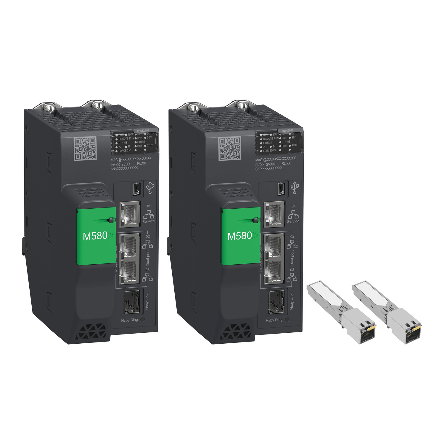 redundant processor kit, Modicon M580, 8MB, 61 Ethernet devices, 8 Remote I/O racks