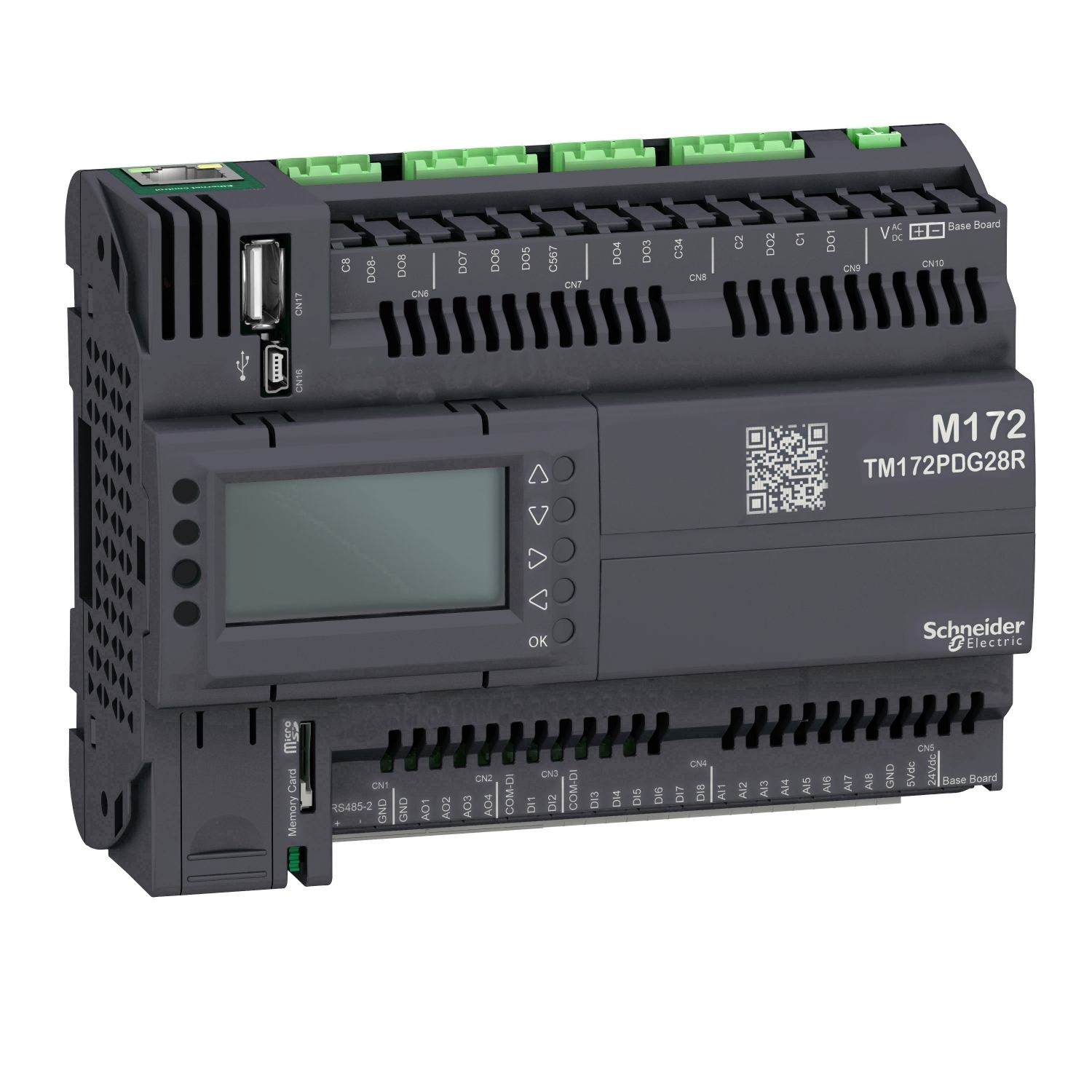 Controller, Modicon M171/M172/M173, performance, display, 28 IO, Ethernet, Modbus