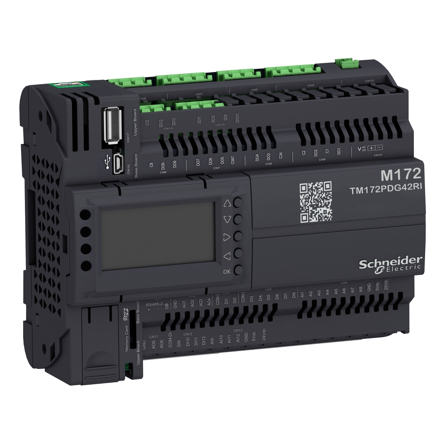 Controller, Modicon M171/M172/M173, performance, display, 42 IO, Ethernet, isolated