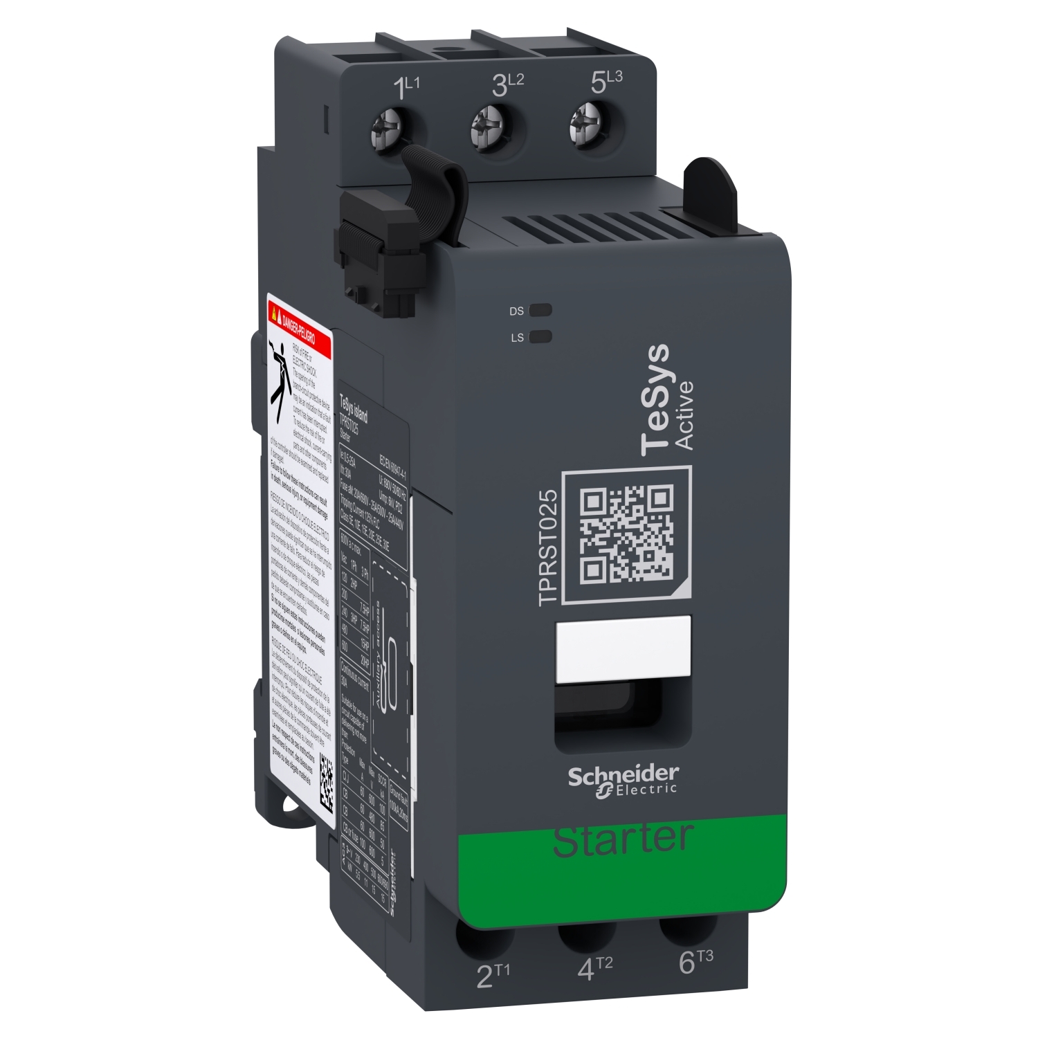Motor starter, TeSys island, 30A at AC-1, 25A at AC-3, 11kW, 15hp, DOL type
