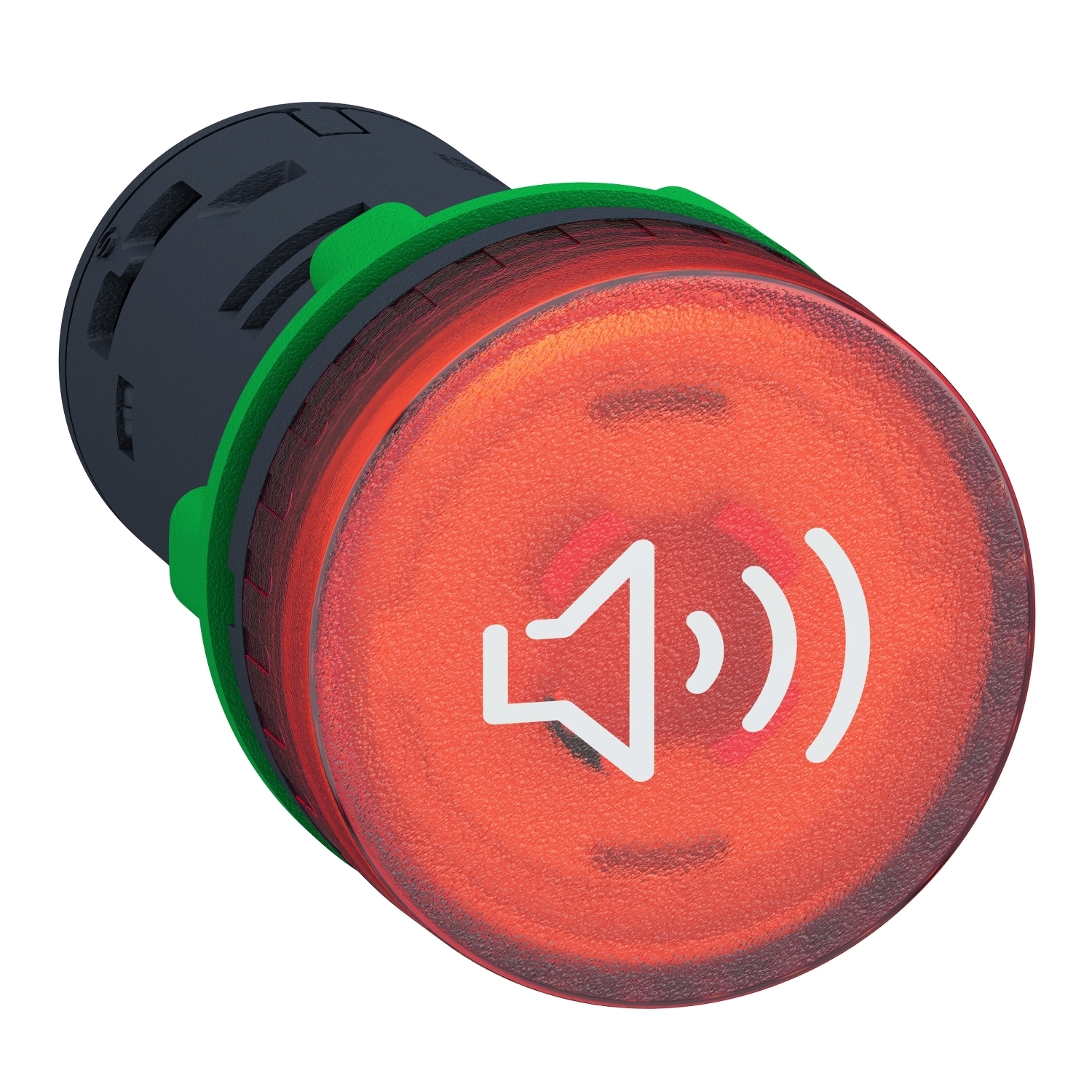 Annunciator, Harmony XB5, Illuminated buzzer, plastic, red, 22mm, continuous or intermittent tone, 110...120V AC DC