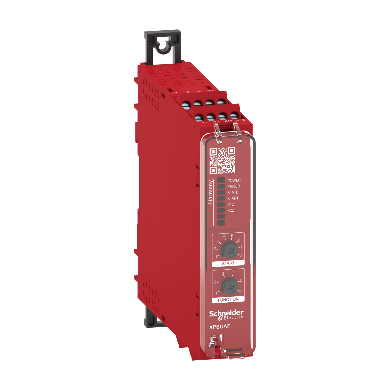 safety module, Harmony XPSU, Cat 4, potential free 2 NC, NO NC, 2 PNP, 24V AC or DC, screw