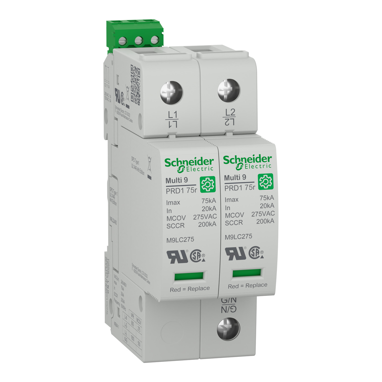 surge arrester, Multi9 PRD1 75r, 2P, 240/480 V