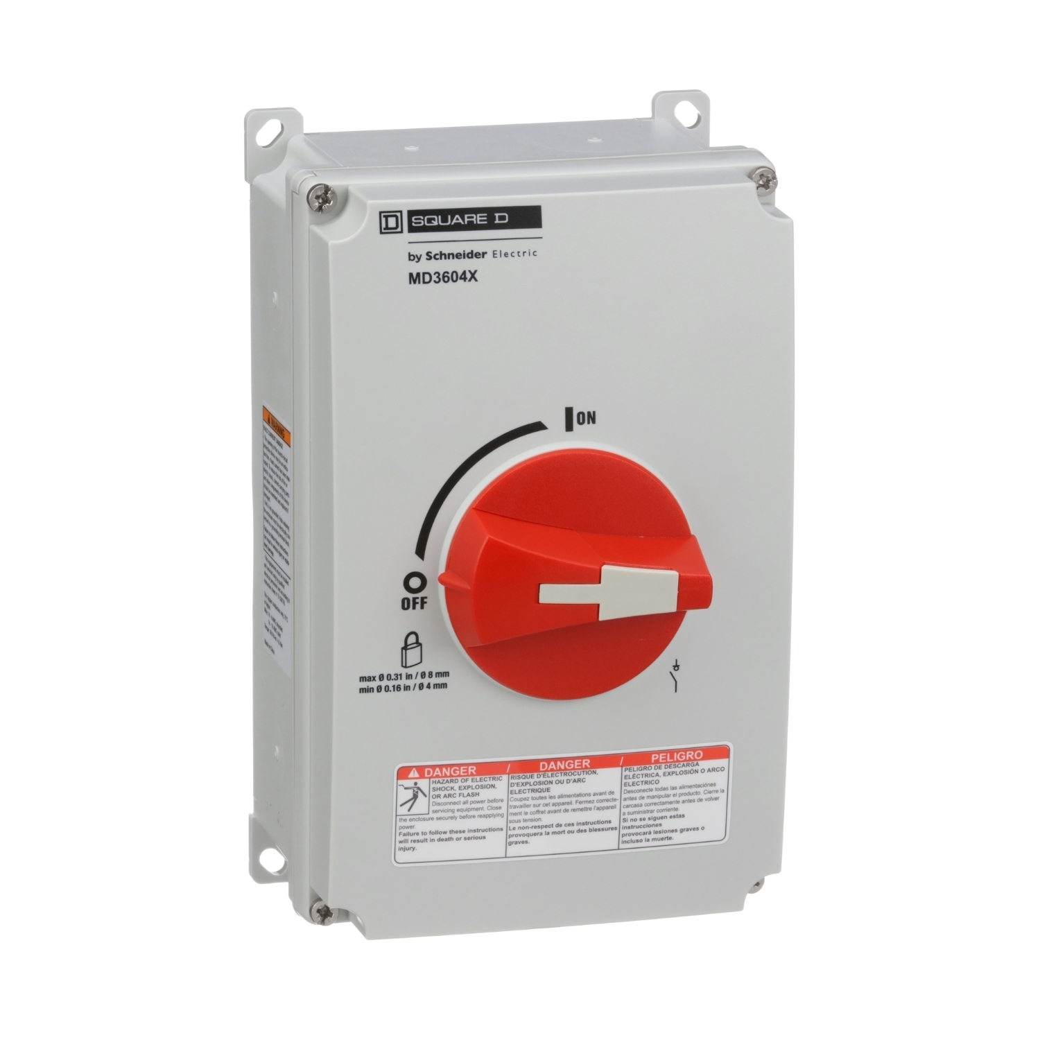 Motor disconnect switch, 3P, 60A, NEMA 1, 3, 3R, 4, 4X and 12 enclosure