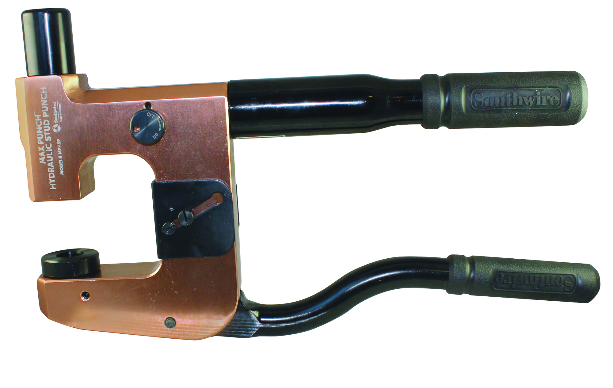 The MAX PUNCH HSP Hydraulic Stud Punch is designed to quickly punch holes through 16 gauge structural steel studs. The multifaceted design allows the MPHSP to easily adjust to 3 5/8"and 6" studs as well as punch 7/8" or 1 11/32" holes, making it essentially four tools in one. Features a compact design to easily get between studs.