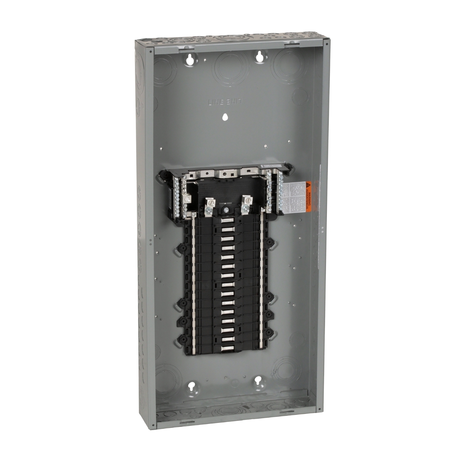 Load center, QO, 1 phase, 30 spaces, 34 circuits, 125A convertible main lugs, PoN, NEMA1, gnd bar