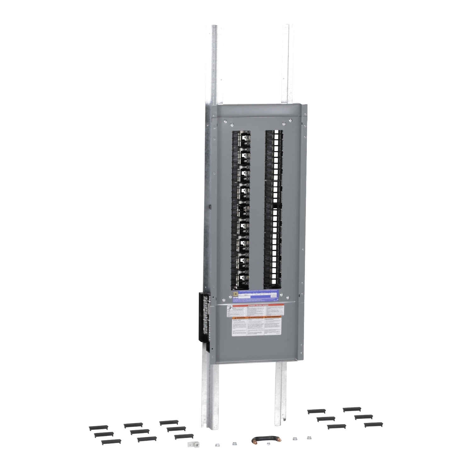 Panelboard interior, NQ, main lugs, 400A, Cu bus, 54 pole spaces, 3 phase, 4 wire, 240VAC, 48VDC