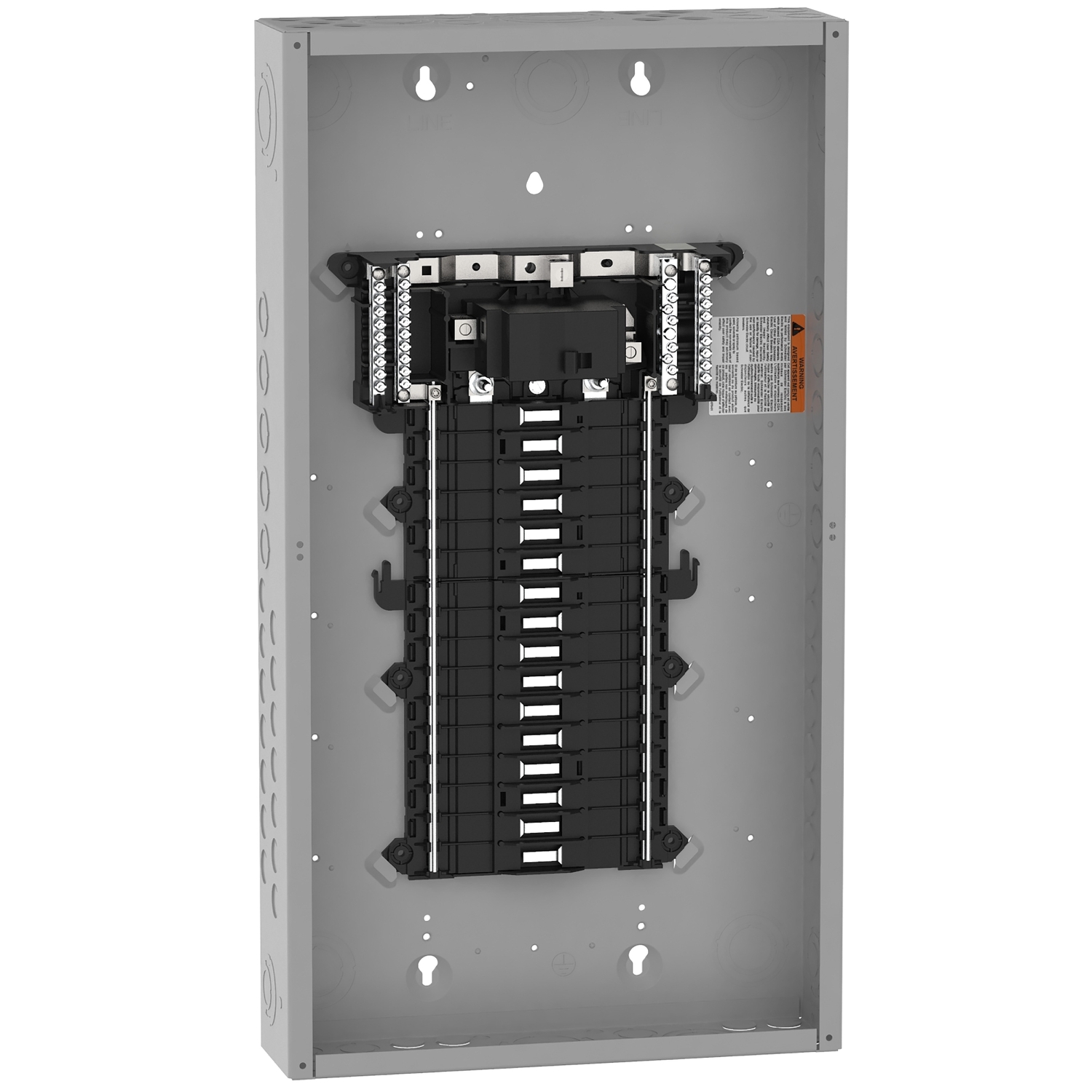 Load center, QO, 1 phase, 32 spaces, 38 circuits, 100A convertible main breaker, PoN, NEMA1